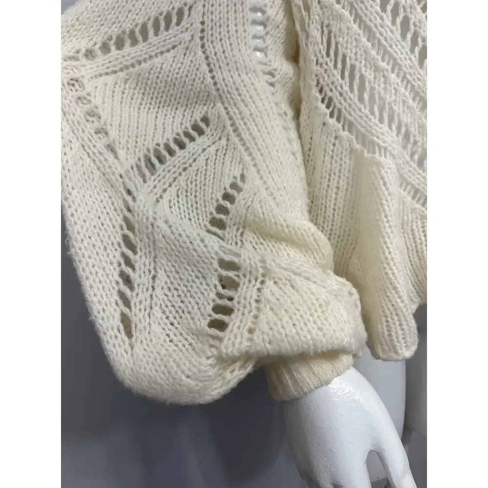 Free People Snowball Ivory Knit Sweater